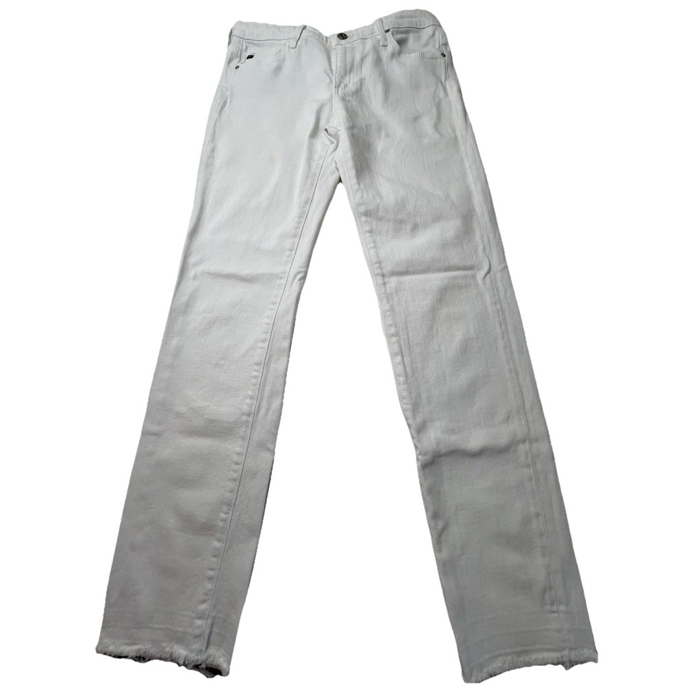 AG Adriano Goldschmied Womens 28 R White Jeans Ankle Raw Hem 27.5"L